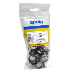 Bolsa abrazadera metálica M6 tipo GNK Ø 15 mm acero Plastificado negro