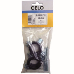 Bolsa abrazadera isofónica + Tornillo EDR M8x80 + Taco FX 10 tipo EDRN Ø 40 mm acero cincado
