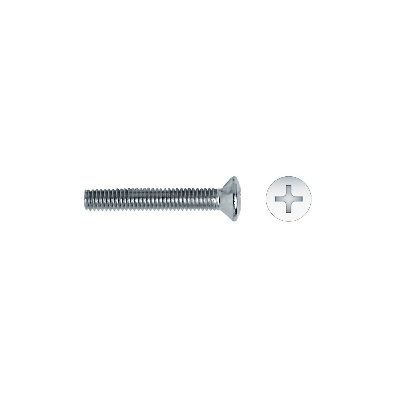 Tornillo DIN 966 rosca métrica cabeza gota de sebo impronta PH M4x10 mm cincado