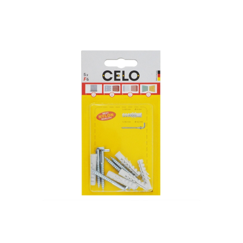 Blister taco standard con alcayata NF 6 WH