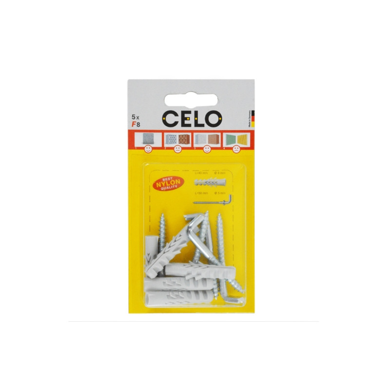 Blister taco standard con alcayata NF 8 WH