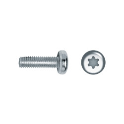 Tornillo DIN 7985 Clase 8.8 rosca métrica cabeza alomada impronta TORX M6x16 mm cincado