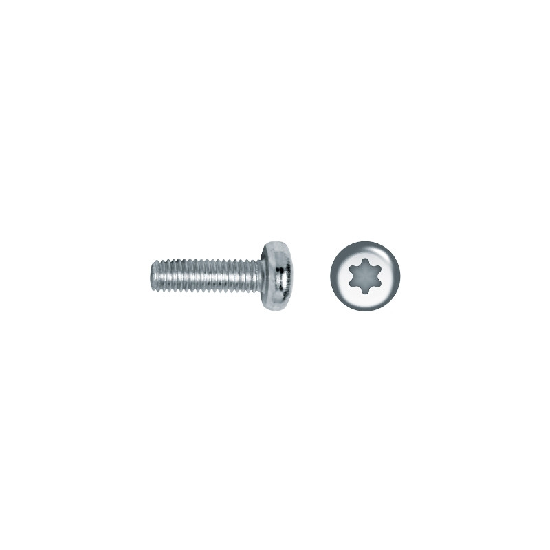 Tornillo DIN 7985 Clase 8.8 rosca métrica cabeza alomada impronta TORX M6x16 mm cincado