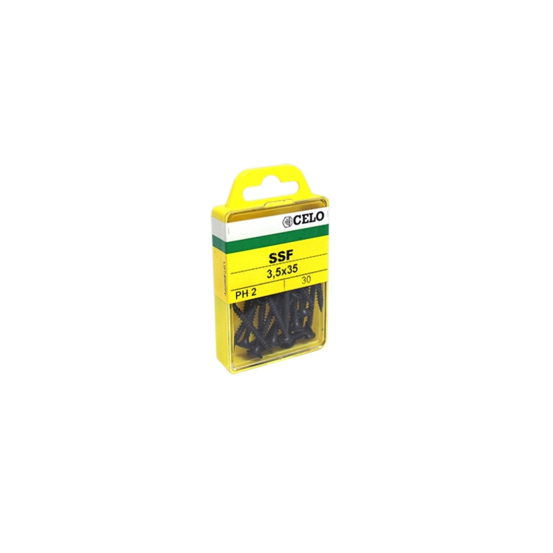 Blister torn. cartón yeso SSF cabeza avellanada impronta PH Ø3,5x25 mm Fosfatado