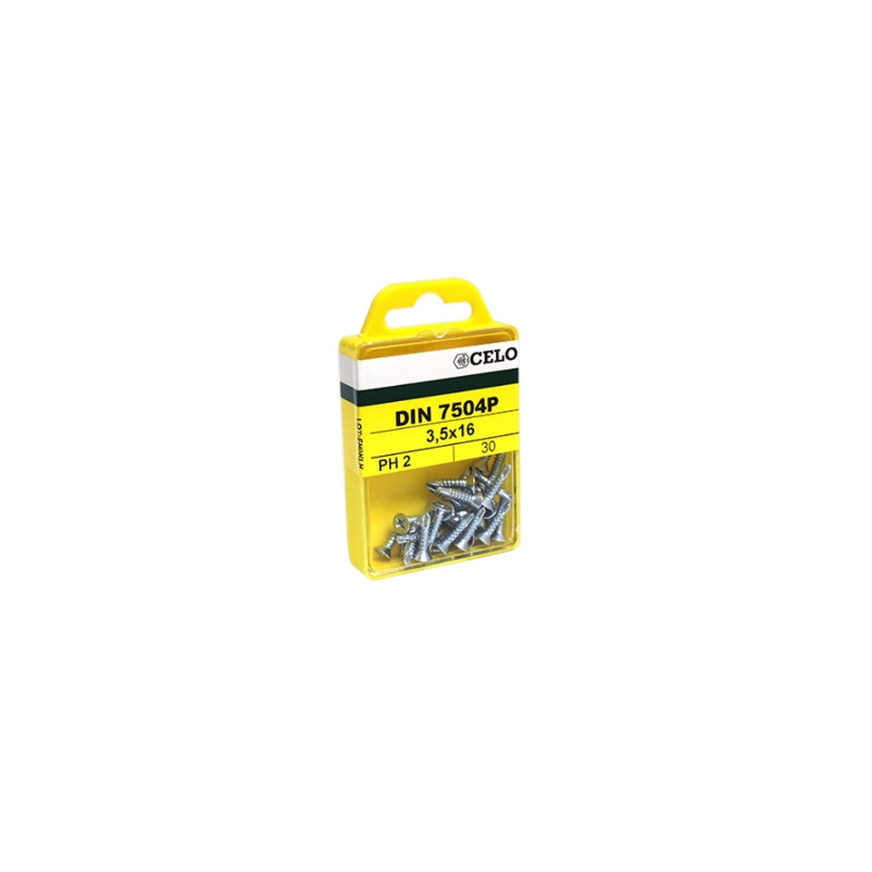 Blister torn. DIN 7504P punta broca cabeza avellanada impronta PH Ø3,5x13 mm cincado