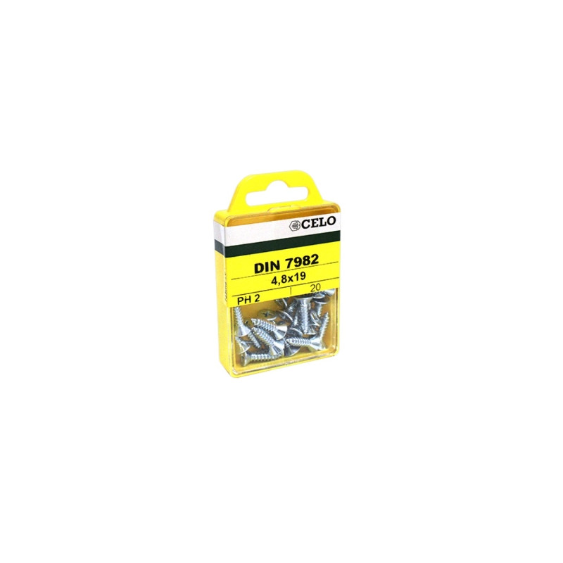 Blister torn. DIN 7982 rosca chapa cabeza avellanada impronta PH Ø4,2x13 mm cincado