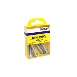 Blister torn. DIN 7985 rosca métrica cabeza alomada impronta PH M6x20 mm cincado
