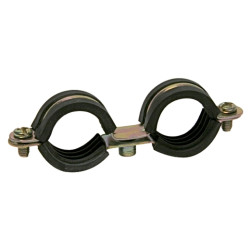 Abrazadera metálica doble Isofónica M6 tipo LID Ø 12 mm acero bicromatado
