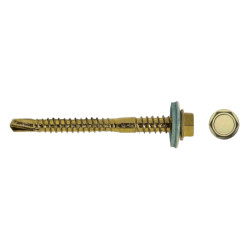 Tornillo 7331 punta broca cabeza hexagonal Ø 5,5x115 mm Arandela EPDM Ø16 bicromatado