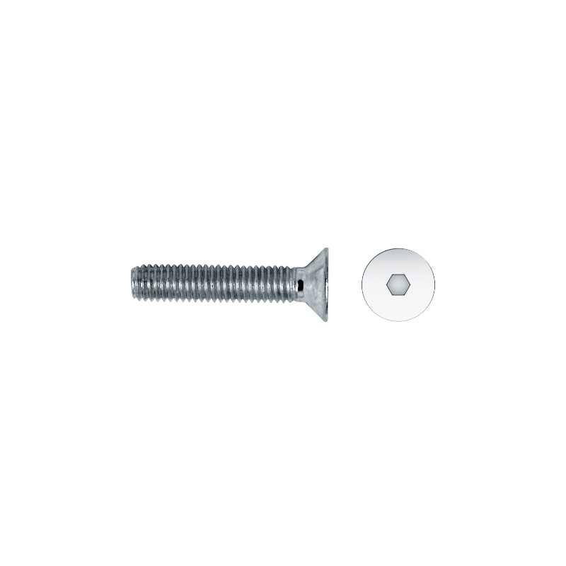 Tornillo DIN 7991 rosca métrica cabeza avellanada impronta ALLEN nº 4 M6x16 mm cincado