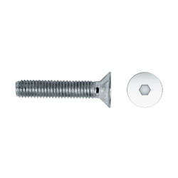 Tornillo DIN 7991 rosca métrica cabeza avellanada impronta ALLEN nº 4 M6x12 mm cincado