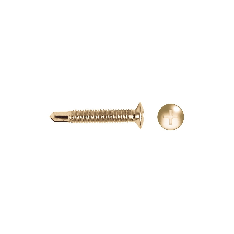 Tornillo HM punta broca cabeza gota de sebo impronta PH Ø4x16 latonado