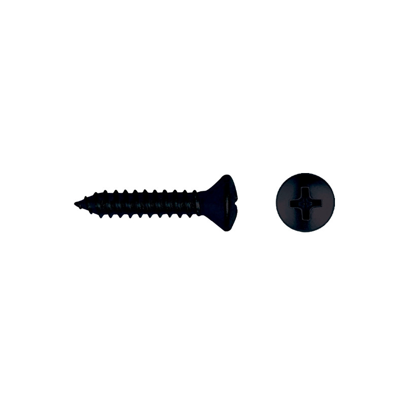 Tornillo DIN 7983 rosca chapa cabeza gota sebo impronta PH Ø3,5x16 mm cincado negro