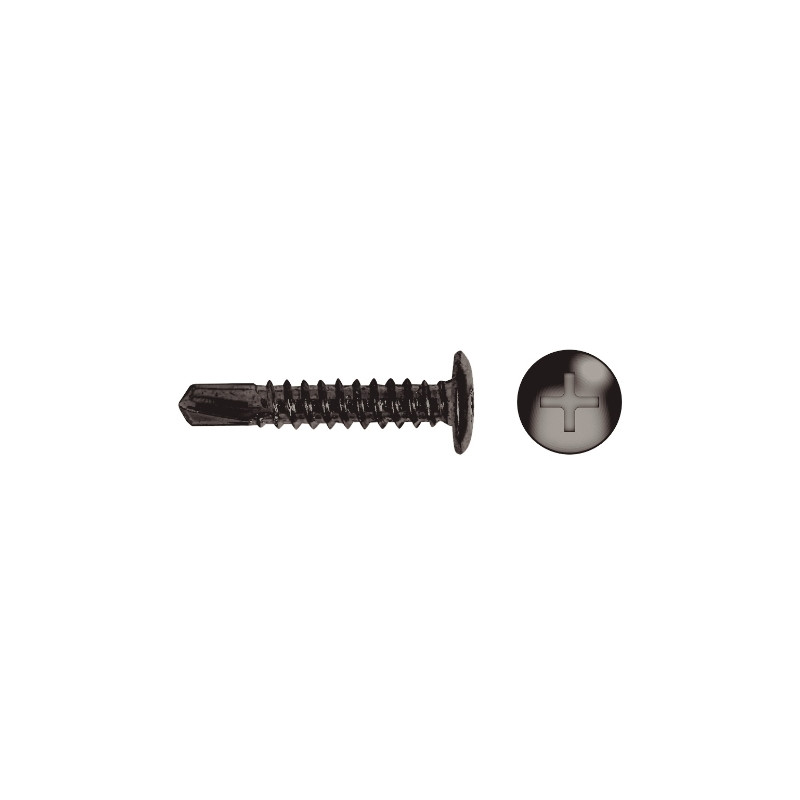 Tornillo FST punta broca cabeza baja impronta PH Ø3,5x9,5 cincado negro