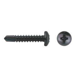 Tornillo DIN 7504N punta broca cabeza alomada impronta PH Ø3,5x9,5 mm cincado negro