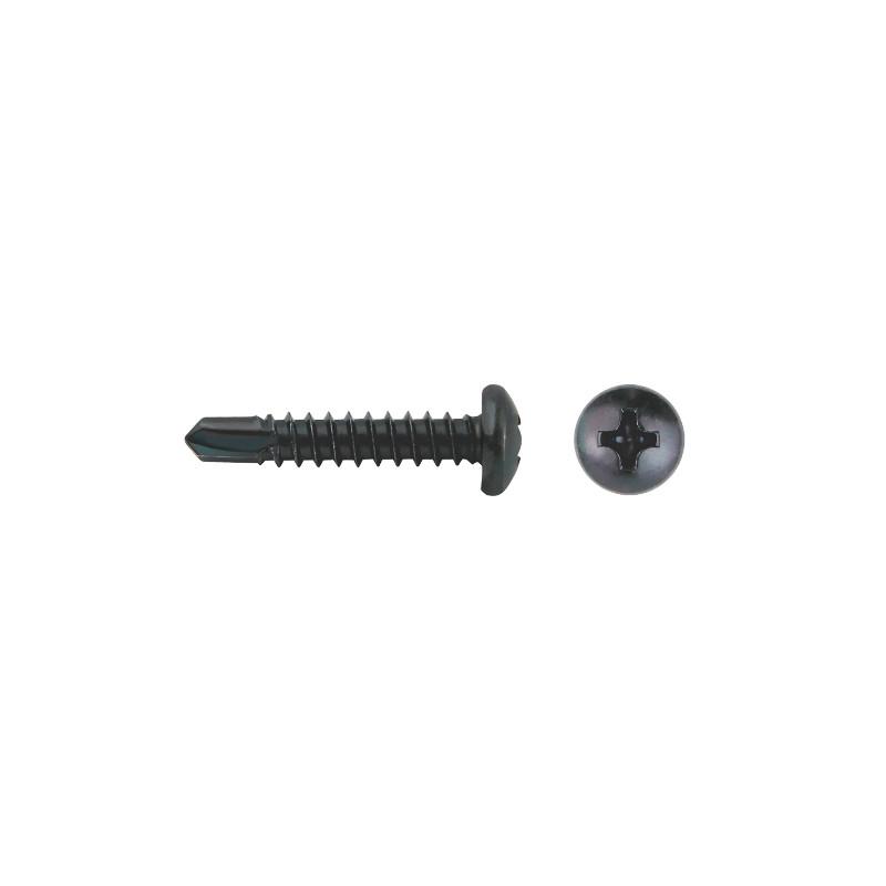 Tornillo DIN 7504N punta broca cabeza alomada impronta PH Ø4,2x13 mm cincado negro