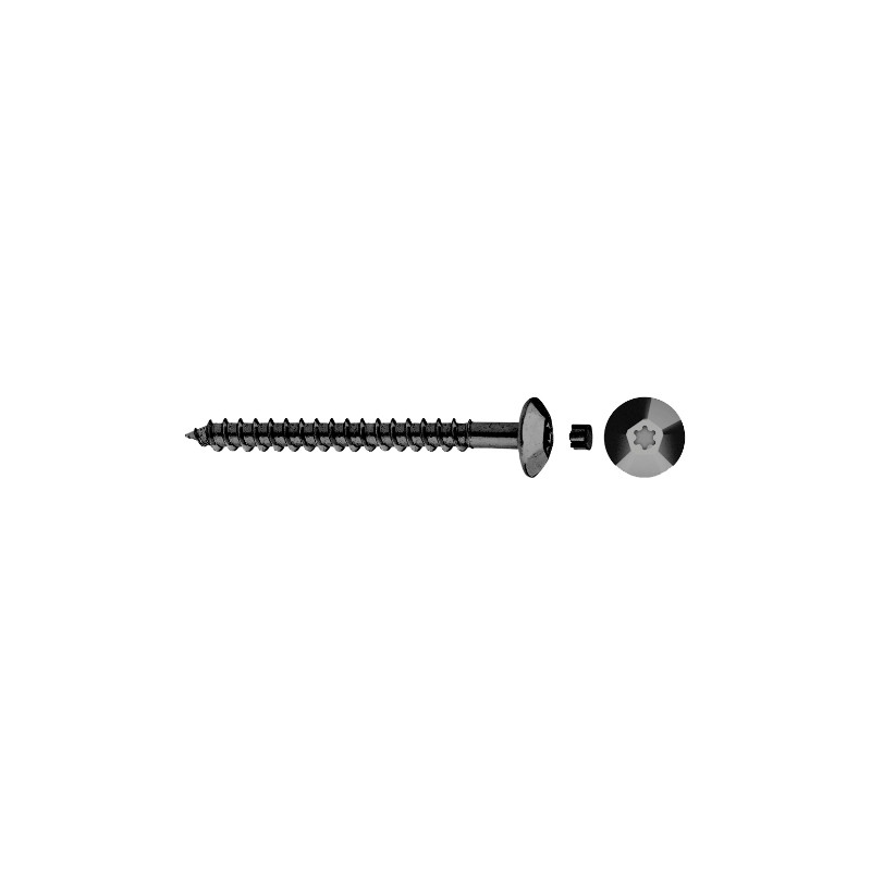 Tornillo TIC rosca tirafondo cabeza ancha impronta TX Ø6x50 mm cincado negro