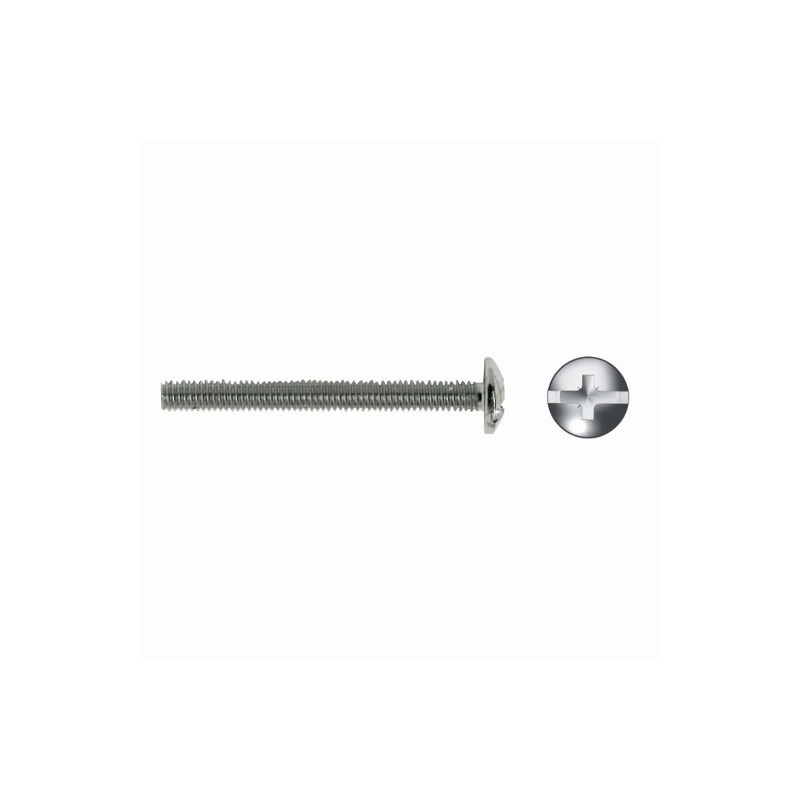 Tornillo TIR rosca métrica cabeza ancha impronta ranura+PZ M4x40 mm Niquelado