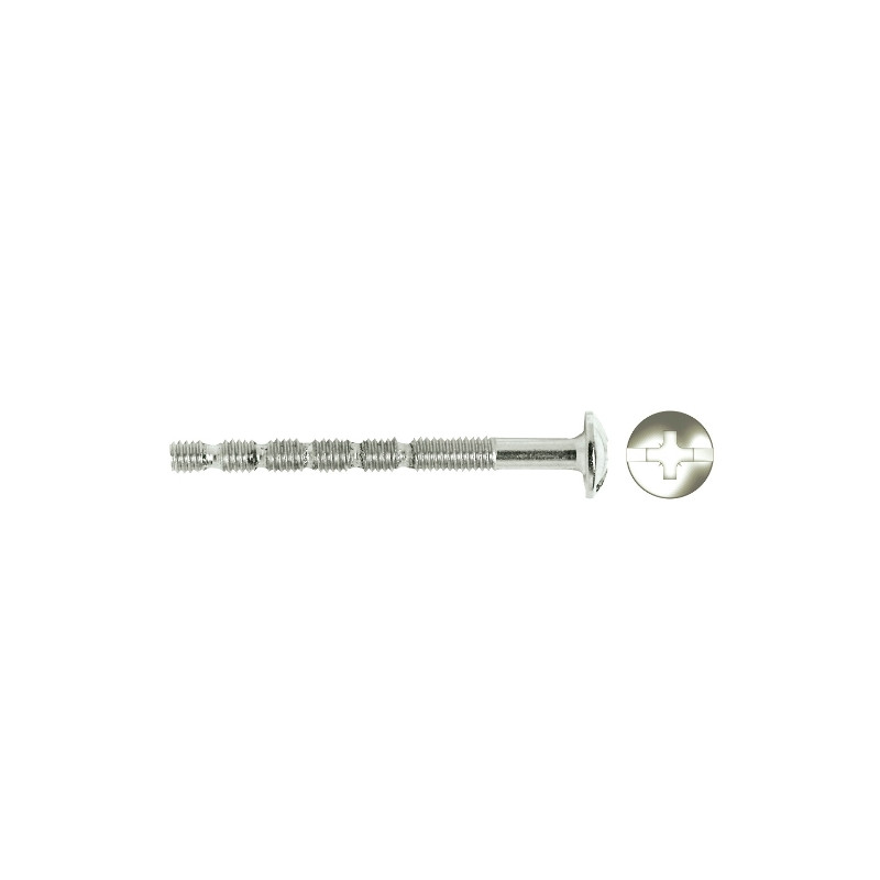Tornillo TIRM rosca métrica cortable cabeza ancha impronta ranura+PZ M4x45 mm Niquelado