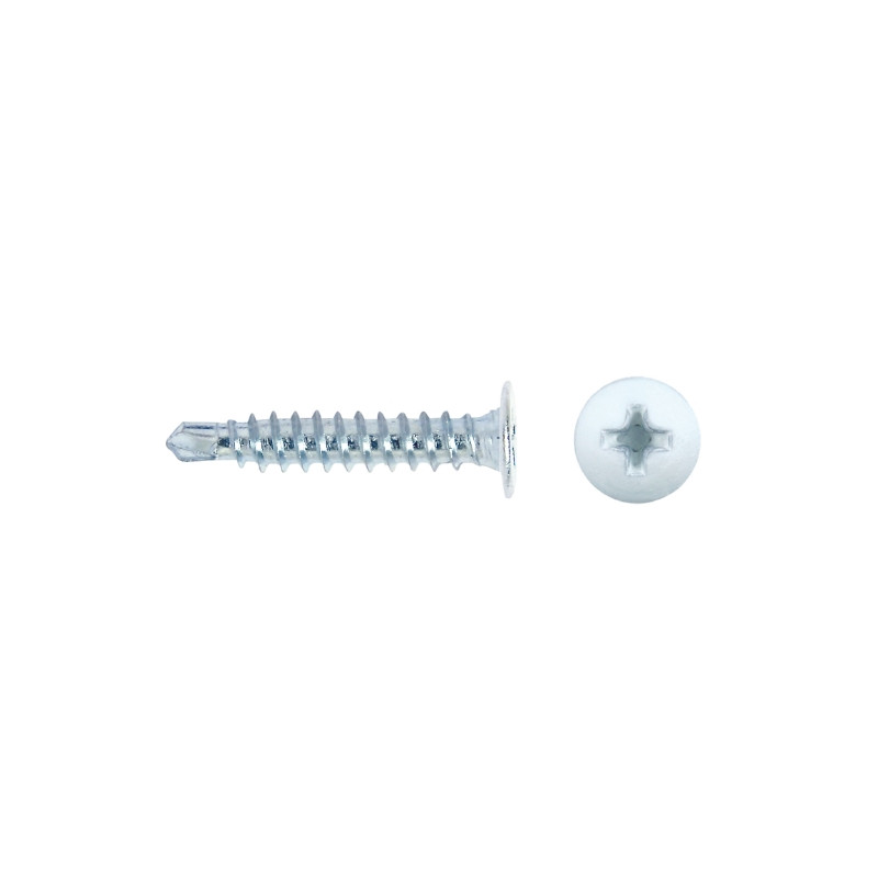 Tornillo CET punta broca reducida cabeza extraplana impronta PH Ø4,2x23 lacado blanco