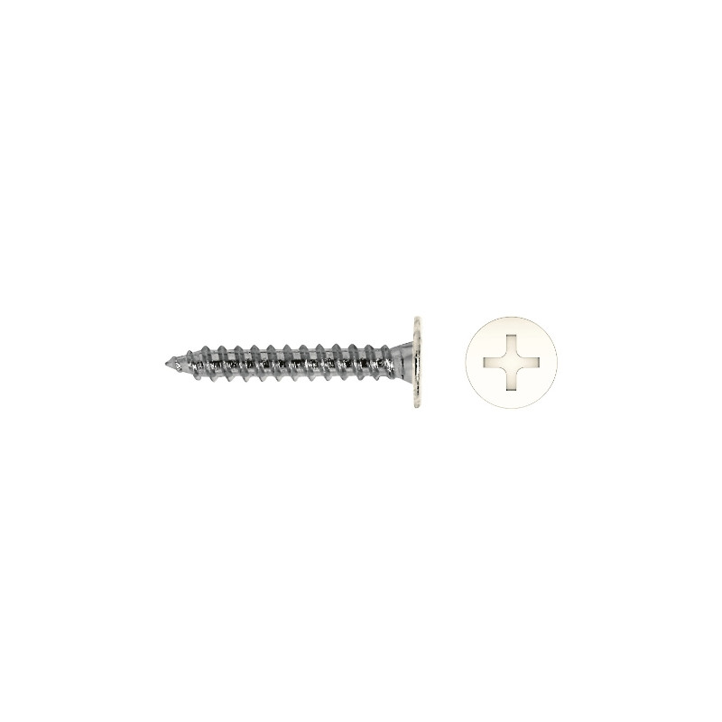 Tornillo CE rosca chapa cabeza extraplana impronta PH Ø4,2x32 lacado blanco