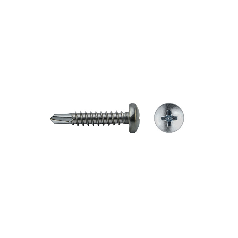 Tornillo DIN 7504N punta broca cabeza alomada impronta PH Ø3,5x9,5 mm acero inox A2