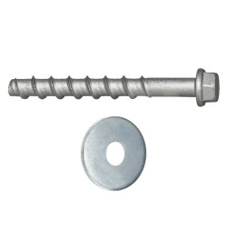 Anclaje tornillo directo a hormigón BTS 10-240/155, cabeza hexagonal con arandela estampada, ZnAl