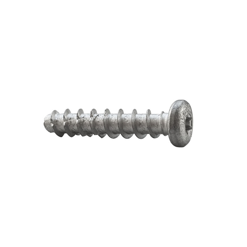 Anclaje tornillo directo BTS PT 5x30 cabeza alomada recubrimiento láminas de zinc aluminio