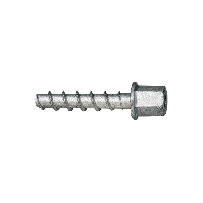 Anclaje tornillo directo a hormigón Ø 6x35 mm, cabeza manguito M6, recubrimiento Zn-Al