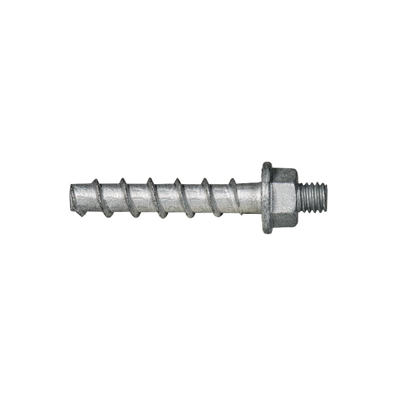Anclaje tornillo directo a hormigón Ø 6x35 mm, cabeza espárrago M8, recubrimiento Zn-Al