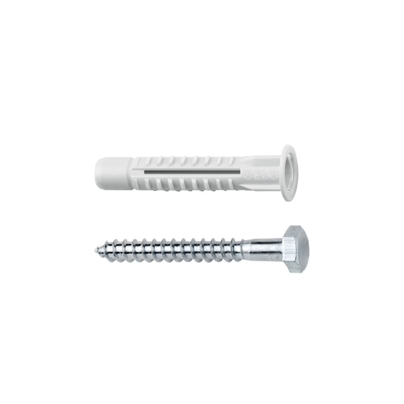 Taco multiuso con valona MZK 10 incl. tornillo tirafondo SKS 6,0x80