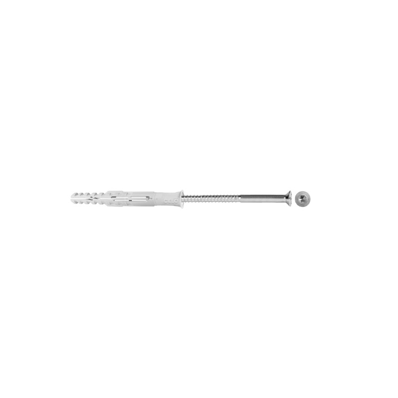 Taco largo multimaterial MFR SB 10-100 TX avellanado, con tornillo avellanado , cincado