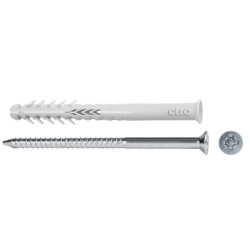Taco largo para ladrillo hueco HBR 10-115 SSP con tornillo avellano, cincado