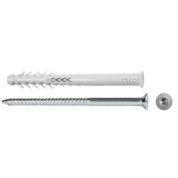 Taco largo para ladrillo hueco HBR 10-135 TX con tornillo avellano, cincado