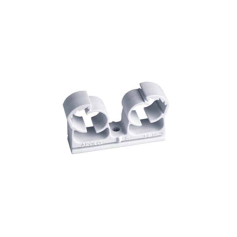 Abrazadera doble de nylon Abranyl® multidiámetro ABMD Ø 14-18 color Blanco