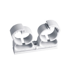 Abrazadera doble de nylon Abranyl® multidiámetro ABMD Ø 20-25 color Blanco