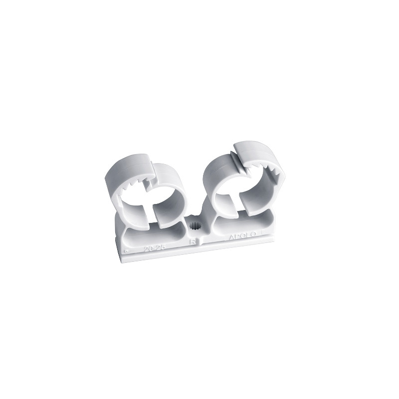 Abrazadera doble de nylon Abranyl® multidiámetro ABMD Ø 20-25 color Blanco