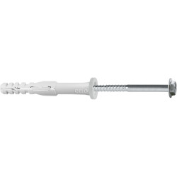Taco largo multimaterial MFR FB 14-80 SSKS, con valona ancha, tornillo hexagonal con arandela, cincado