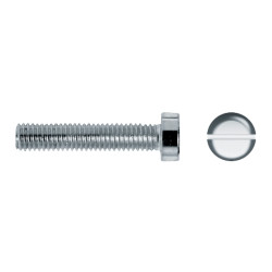 Tornillo DIN 84 rosca métrica cabeza cilindrica impronta ranura M3x25 mm cincado