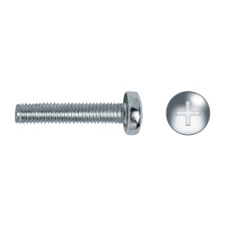 Tornillo DIN 7985 rosca métrica cabeza alomada impronta PH M4x12 mm cincado