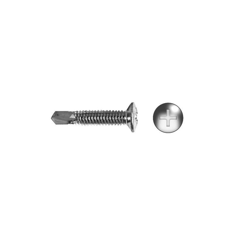 Tornillo ALUH punta broca reducida cabeza gota sebo impronta PH Ø4,2x13 cincado