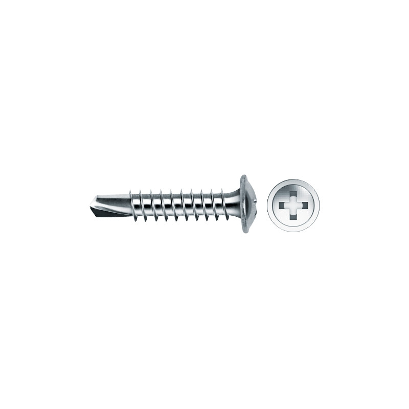 Tornillo 75HA punta broca cabeza arandela estampada impronta PH Ø4,2x13 cincado
