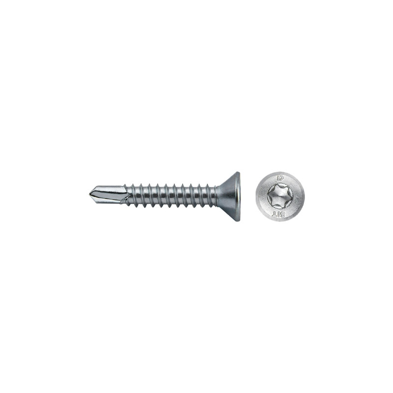Tornillo A61S punta broca cabeza avellanada impronta SIT Ø4,2x32 cincado