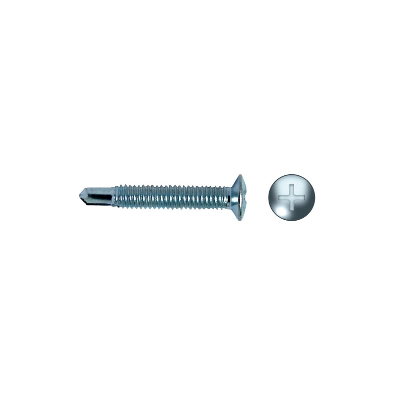 Tornillo HM punta broca cabeza gota de sebo impronta PH Ø4x25 cincado