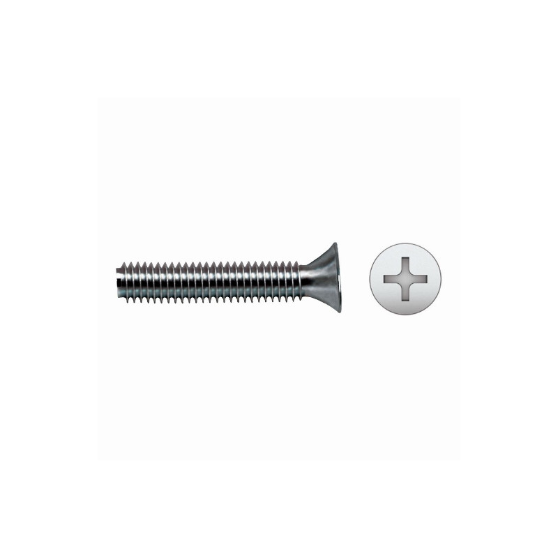 Tornillo DIN 965 rosca métrica cabeza avellanada impronta PH M4x30 mm cincado