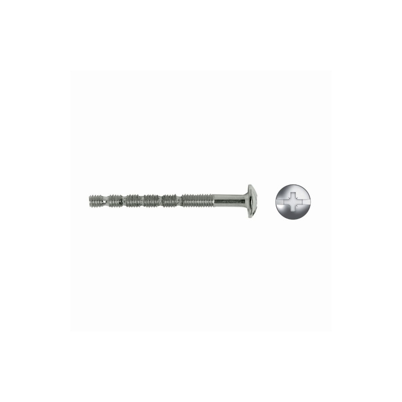 Tornillo TIRM rosca métrica cortable cabeza ancha impronta ranura+PZ M4x45 mm cincado