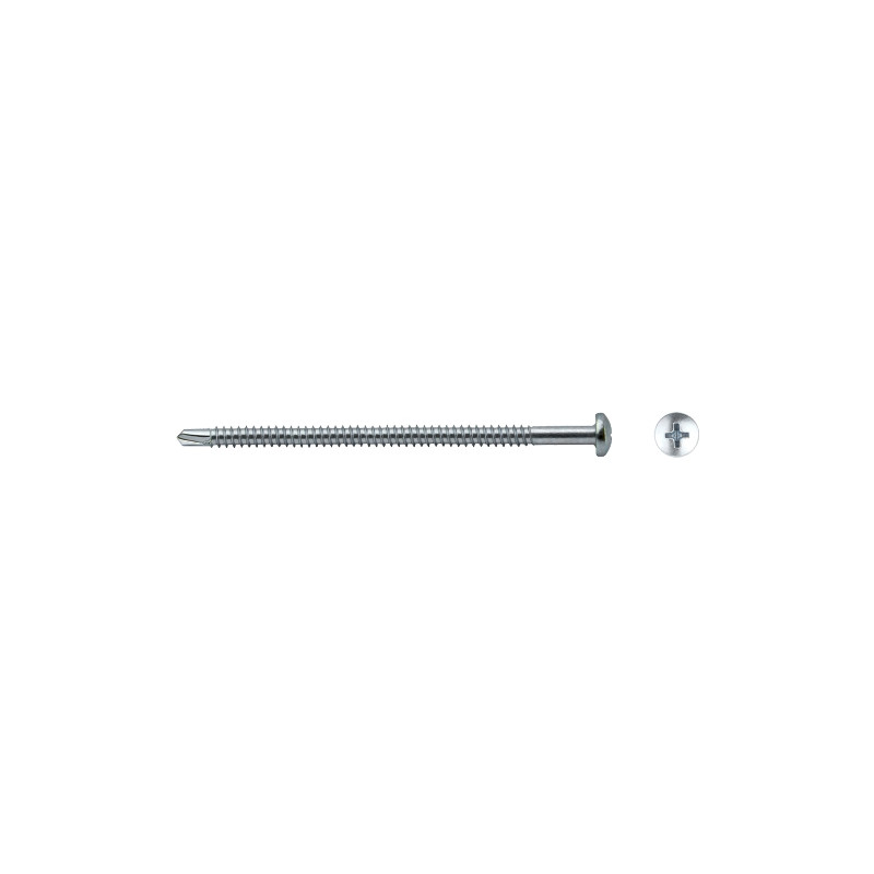 Tornillo DIN 7504N punta broca cabeza alomada impronta PH Ø4,8x120 mm cincado