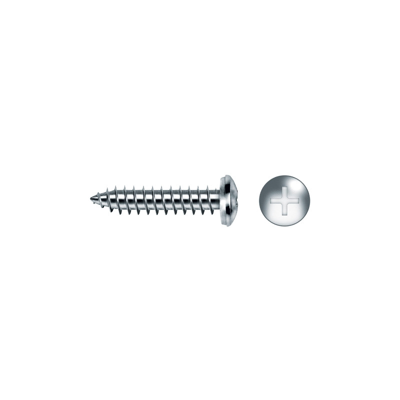 Tornillo CAHP rosca chapa cabeza envolvente impronta PH Ø4,8x25 cincado