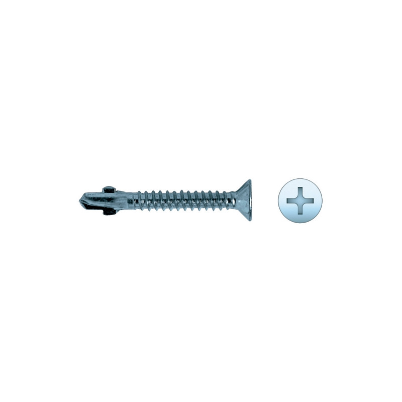 Tornillo aletas CBH punta broca cabeza avellanada impronta PH Ø4,8x32 mm cincado