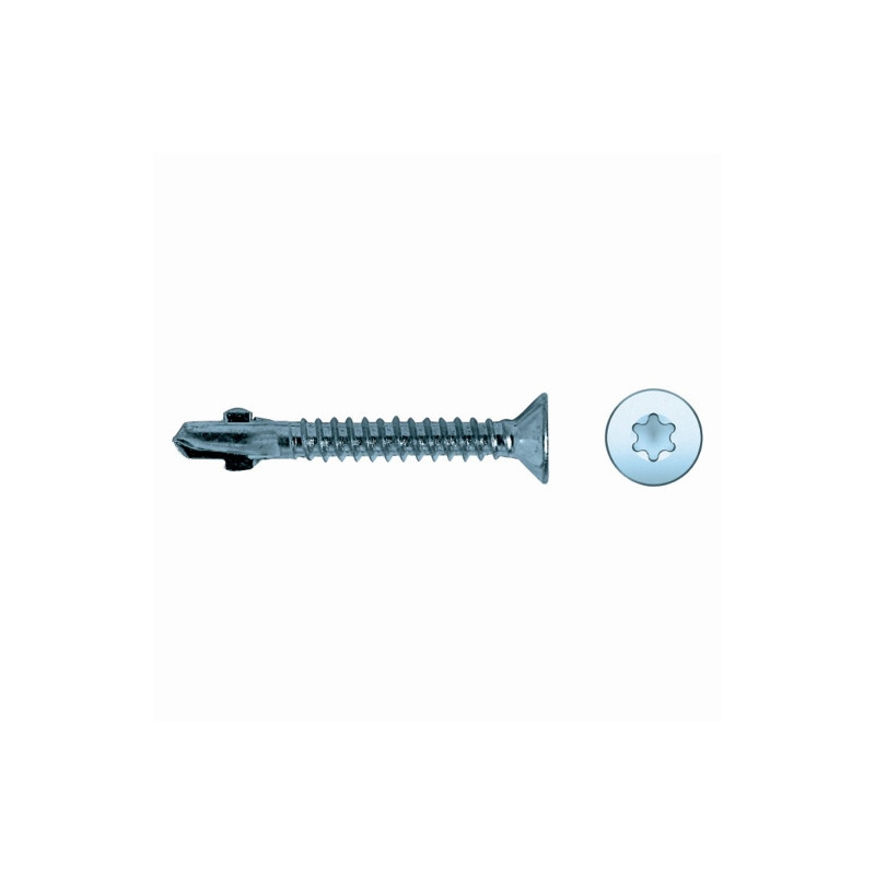 Tornillo aletas CBT punta broca cabeza avellanada impronta TX Ø4,8x32 mm cincado